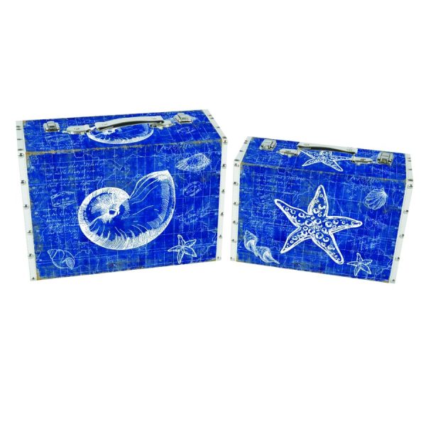 WOODEN SUITCASE SET/2 34.5X25X14-30X20X11.5CM