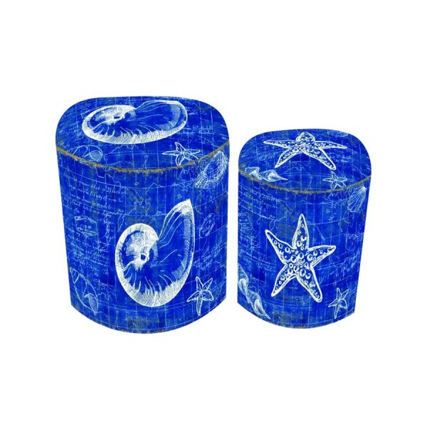 WOODEN STOOL SET/2 38X38X43-29X29X38CM