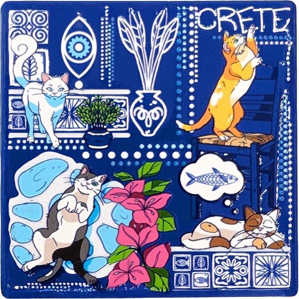 ΜΑΓΝΗΤΑΚΙ ΤΕΤΡΑΓ. ΓΑΤΟΥΛΕΣ ΚΡΗΤΗ /7,5Χ7,5ΕΚ /ΣΥΣΚ10