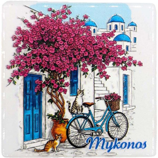 MAGNET SQUARE BIKE MYKONOS  7,5Χ7,5CM
