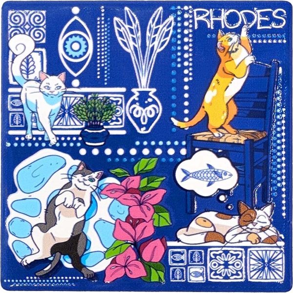 ΜΑΓΝΗΤΑΚΙ ΤΕΤΡΑΓ. ΓΑΤΟΥΛΕΣ ΡΟΔΟΣ /7,5Χ7,5ΕΚ /ΣΥΣΚ10