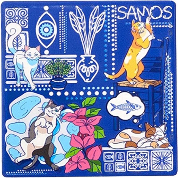 ΜΑΓΝΗΤΑΚΙ ΤΕΤΡΑΓ. ΓΑΤΟΥΛΕΣ ΣΑΜΟΣ /7,5Χ7,5ΕΚ /ΣΥΣΚ10