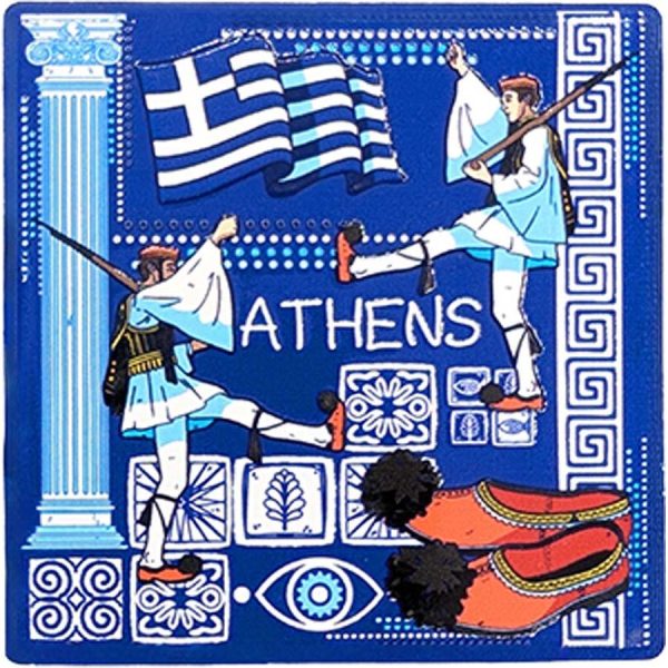 ΜΑΓΝΗΤΑΚΙ ΤΕΤΡΑΓ. ΤΣΟΛΙΑΣ ΑΘΗΝΑ /7,5Χ7,5ΕΚ /ΣΥΣΚ10