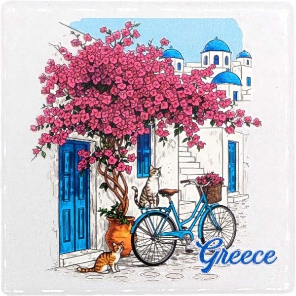 ΜΑΓΝΗΤΑΚΙ ΤΕΤΡΑΓ. ΠΟΔΗΛΑΤΟ GREECE /7,5Χ7,5ΕΚ /ΣΥΣΚ10