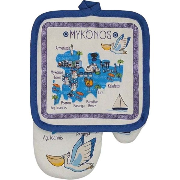 PRINTED KITCHEN SET MYKONOS /17Χ25ΕΚ-17Χ17ΕΚ