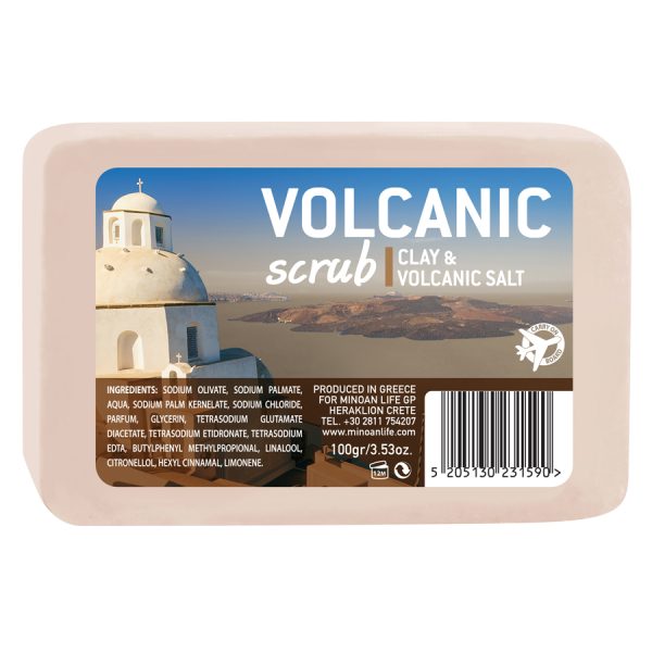 ΣΑΠΟΥΝΙ VOLCANIC scrub (άργιλος & αλάτι ηφαιστείου) 100gr/ ΣΥΣΚ24