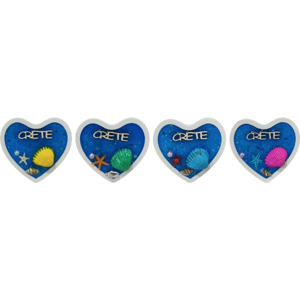 ΜΑΓΝΗΤΑΚΙ ΚΑΡΔΙΑ ΜΕ ΚΟΧΥΛΙΑ CRETE 4ΣΧΕΔΙΑ  ΣΥΣΚ10