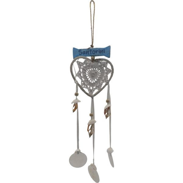 HANGING HEART AND SHELL SAMOS  13X35CM