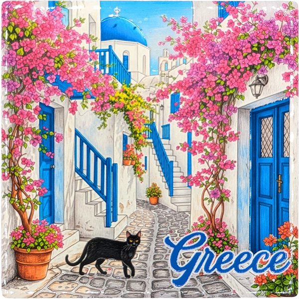 ΣΟΥΒΕΡ ΤΕΤΡΑΓ. ΣΩΚΑΚΙ ΜΕ ΓΑΤΟΥΛΑ GREECE /10,8Χ10,8ΕΚ /ΣΥΣΚ10