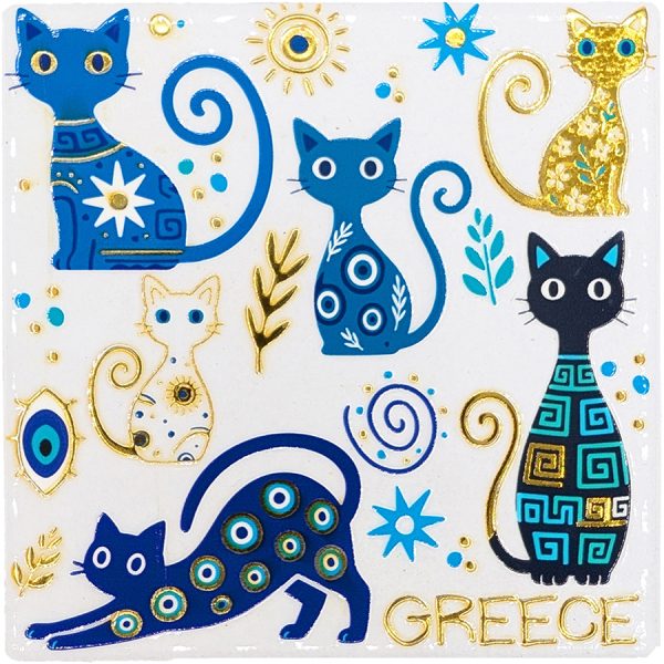 ΣΟΥΒΕΡ ΤΕΤΡΑΓ. ΓΑΤΟΥΛΕΣ GREECE ΧΡΥΣΟ /10,8Χ10,8ΕΚ /ΣΥΣΚ10