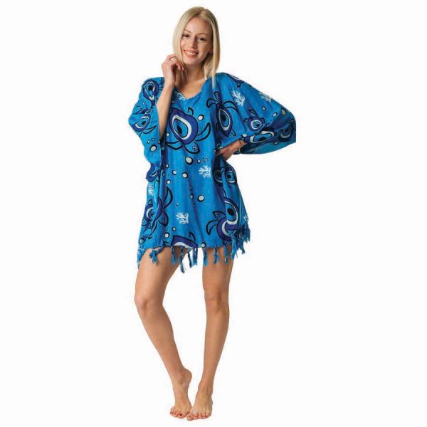 KAFTAN WITH TURTLES AND EYES  ONE SIZE