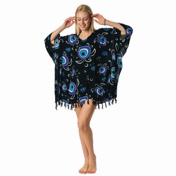 KAFTAN WITH TURTLES AND EYES  ONE SIZE