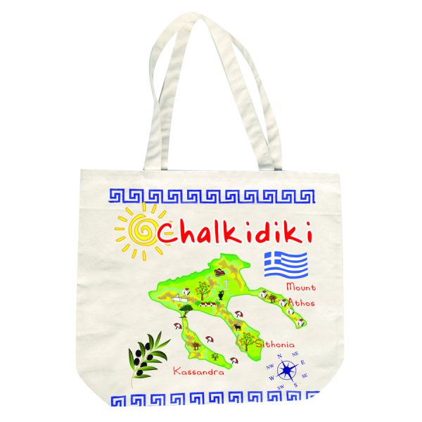 ΤΣΑΝΤΑ ΚΑΡΑΒΟΠΑΝΟ ΧΑΡΤΗΣ CHALKIDIKI /43Χ40ΕΚ