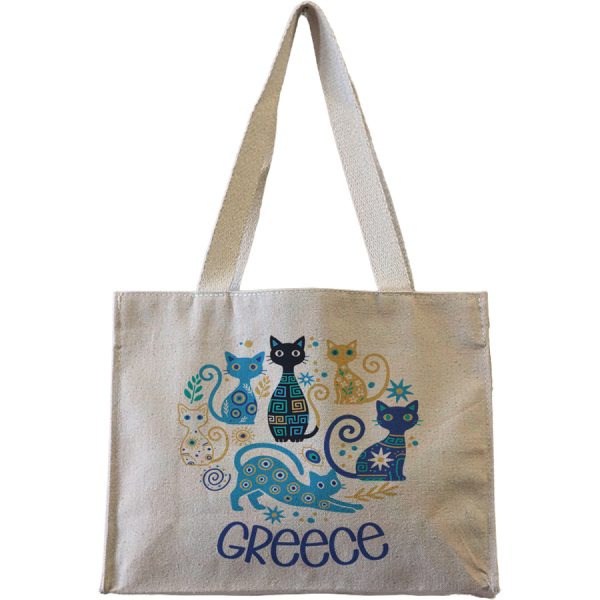 ΤΣΑΝΤΑ ΚΑΜΒΑΣ ΜΕ ΓΑΤΕΣ GREECE /29Χ22Χ10ΕΚ /ΣΥΣΚ10