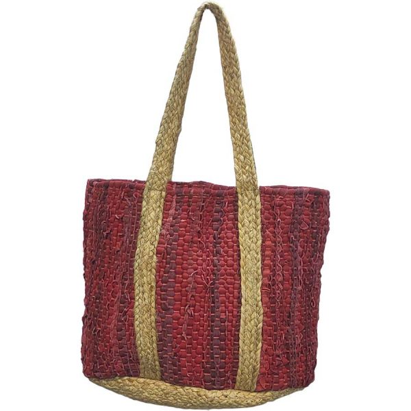 ΤΣΑΝΤΑ ΘΑΛΑΣ. ΨΑΘ. ΜΕ ΔΕΡΜΑΤΙΝΗ ΚΟΚΚΙΝΟ /30x45ΕΚ