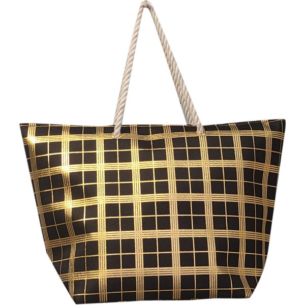 ΤΣΑΝΤΑ ΘΑΛΑΣΣΗΣ ΚΑΡΟ /60Χ40Χ20ΕΚ /ΜΑΥΡΟ-ΧΡΥΣΟ