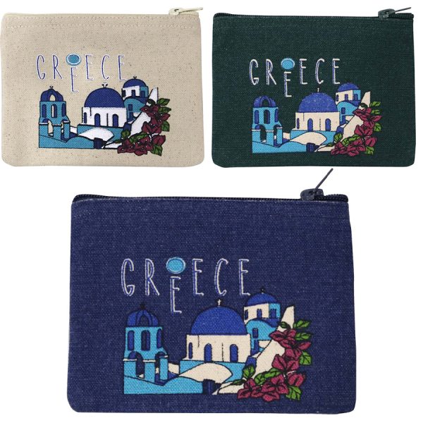 ΠΟΡΤΟΦΟΛΑΚΙ ΚΑΜΒΑΣ ΜΕ ΦΕΡΜΟΥΑΡ ΤΟΠΙΟ GREECE /10Χ15ΕΚ /ΣΥΣΚ10