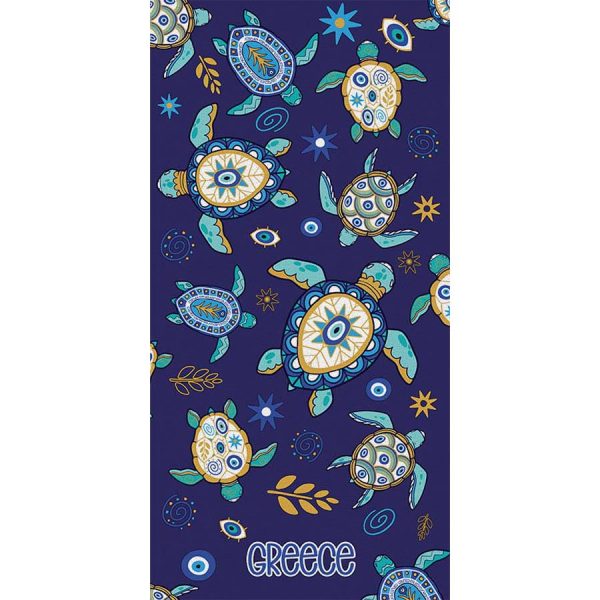BATH TOWEL WITH TURTLES /75X150CM