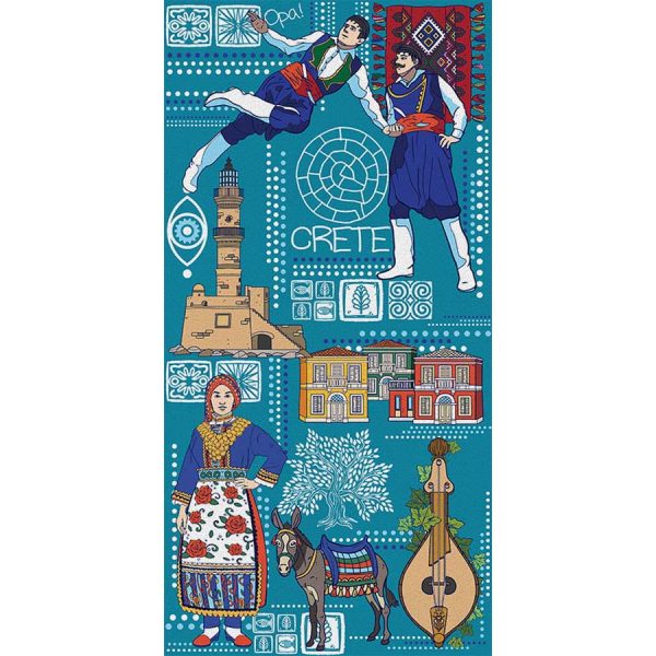 BATH TOWEL GREEK DANCERS /75X150CM