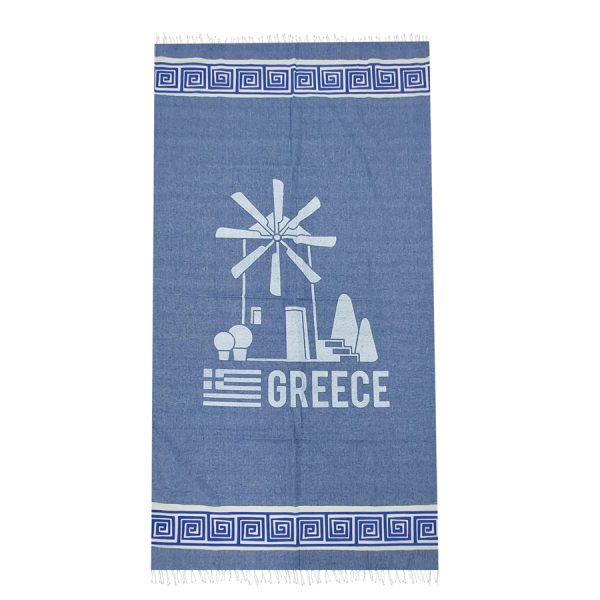 ΠΕΤΣΕΤΑ PESTEMAL ΜΕ ΑΝΕΜΟΜΥΛΟ GREECE ΜΠΛΕ /90Χ180ΕΚ /ΣΥΣΚ3