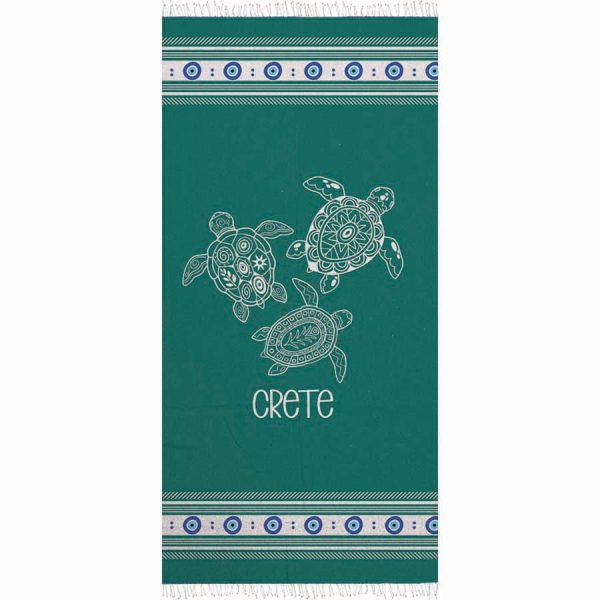 PRINTED BEACH TOWEL WITH TURTLE CRETE /90Χ180ΕΚ