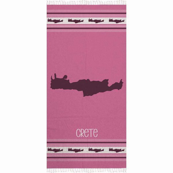 PRINTED BEACH TOWEL MAP OF CRETE /90Χ180ΕΚ