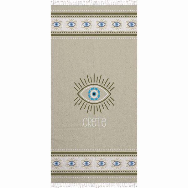PRINTED BEACH TOWEL EYE CRETE /90Χ180ΕΚ