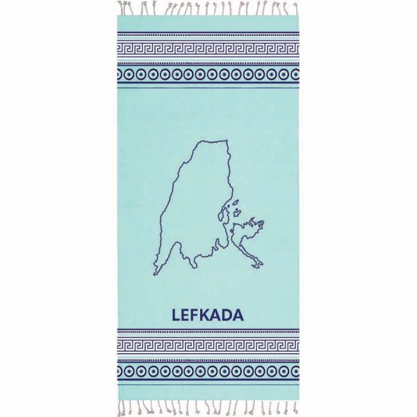 PRINTED BEACH TOWEL MAP OF LEFKADA /90Χ180ΕΚ