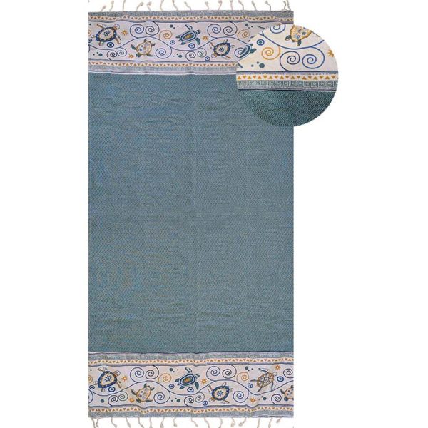 ΠΕΤΣΕΤΑ ΘΑΛΑΣΣΗΣ PESTEMAL ΜΕ ΧΕΛΩΝΑΚΙΑ ΠΡΑΣΙΝΗ /90Χ180ΕΚ /ΣΥΣΚ3