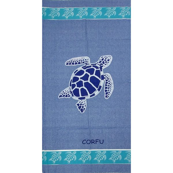 ΠΕΤΣΕΤΑ PESTEMAL ΜΕ ΧΕΛΩΝΙΤΣΑ ΚΕΡΚΥΡΑ ΜΠΛΕ /90Χ180ΕΚ /ΣΥΣΚ3