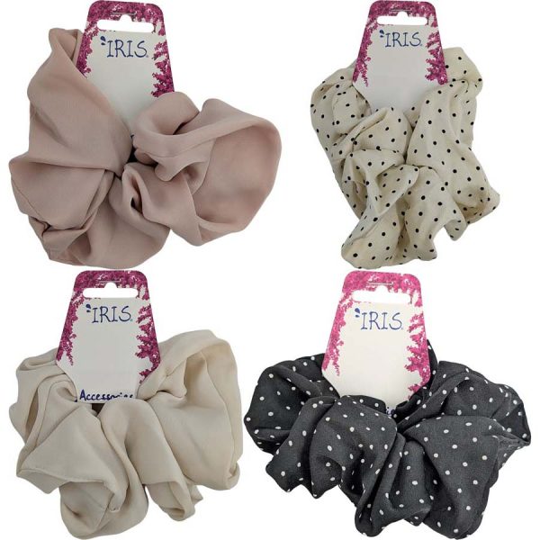 ΠΙΑΣΤΡΑΚΙΑ ΜΑΛΛΙΩΝ SCRUNCHIE 4ΣΧΕΔΙΑ /ΣΥΣΚ12