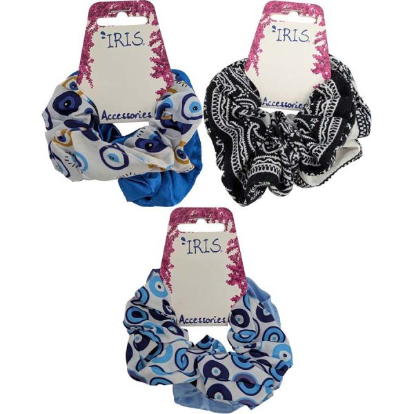 ΠΙΑΣΤΡΑΚΙΑ ΜΑΛΛΙΩΝ SCRUNCHIE 3ΣΧΕΔΙΑ /ΣΥΣΚ12