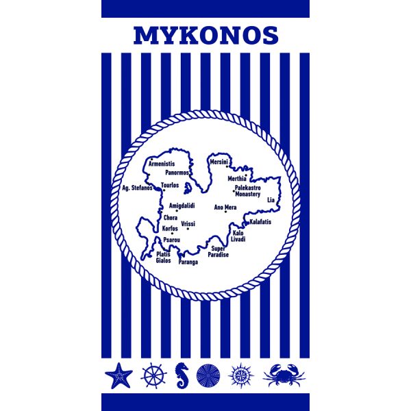 ΠΕΤΣΕΤΑ ΘΑΛΑΣ. ΡΙΓΕ ΜΕ ΧΑΡΤΗ MYKONOS /75Χ150ΕΚ /ΣΥΣΚ3