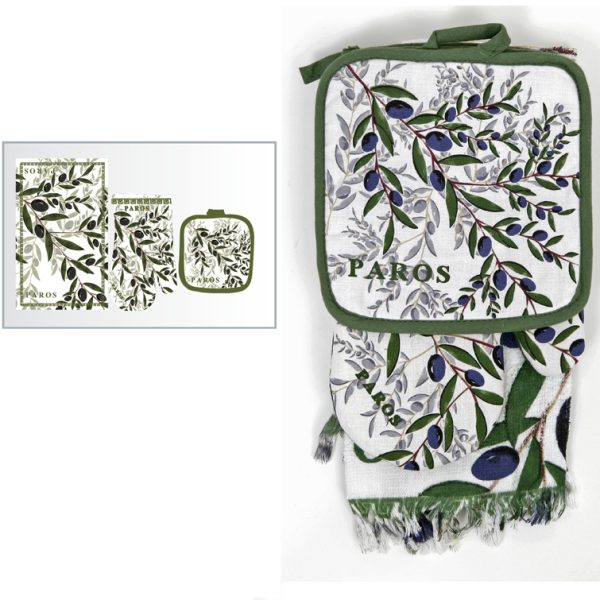 ΠΕΤΣΕΤΑ & ΓΑΝΤΙ ΚΟΥΖΙΝΑΣ "OLIVE PAROS" ΣΕΤ3