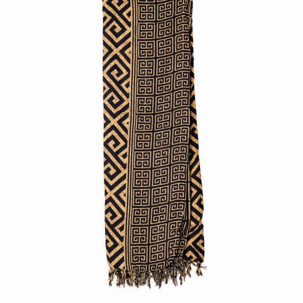 ΠΑΡΕΟ ΜΕ ΜΑΙΑΝΔΡΟ ΧΡΥΣΟ-ΜΑΥΡΟ /130Χ180ΕΚ