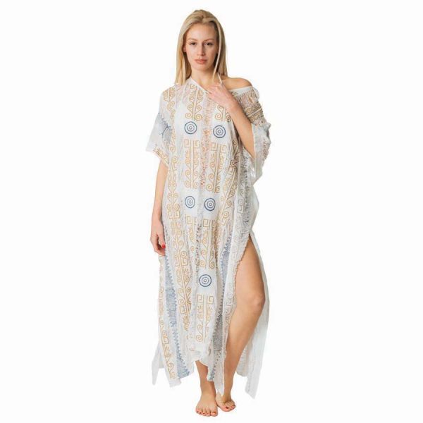COTTON HAND BLOCK KAFTAN