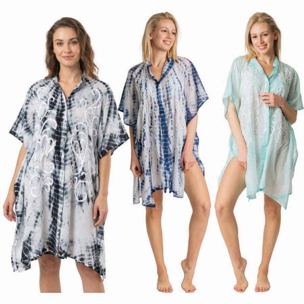COTTON TIE DYE EMB KAFTAN