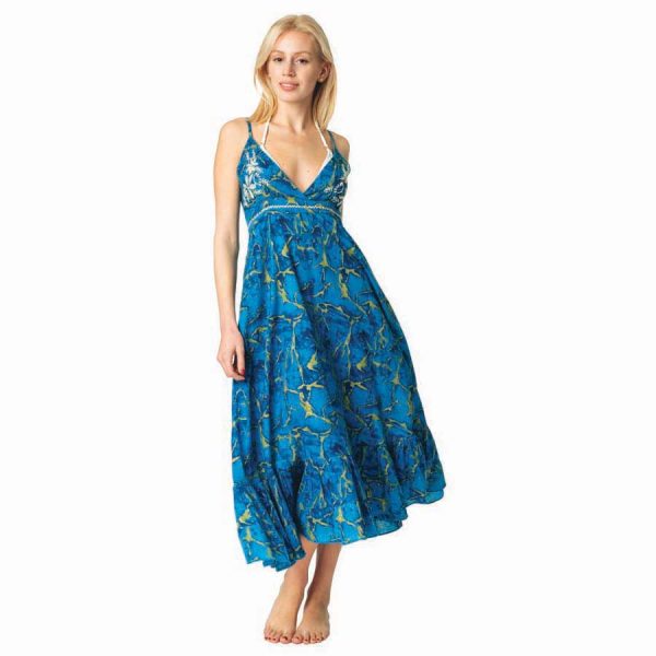 ΦΟΡΕΜΑ ΜΑΚΡΥ ΜΕ ΧΡΥΣΟ ΛΟΥΛΟΥΔΙ ΜΠΛΕ