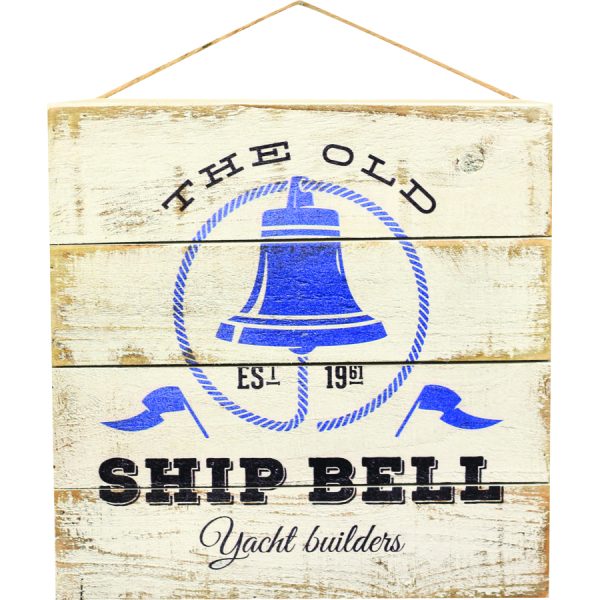 ΠΙΝΑΚΑΣ ΞΥΛ. "¨SHIP BELL" ΛΕΥΚΟ-ΜΠΕΖ/30Χ30Χ4,5ΕΚ
