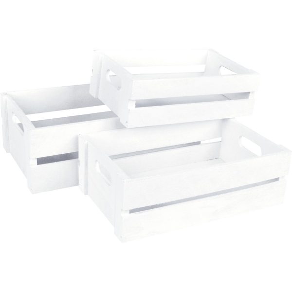 ΤΕΛΑΡΟ ΞΥΛΙΝΟ ΣΕΤ3 /30,5Χ18,5Χ10,5-27,5Χ16,5Χ9-24,5Χ14,5Χ7,5ΕΚ/ΛΕΥΚΟ