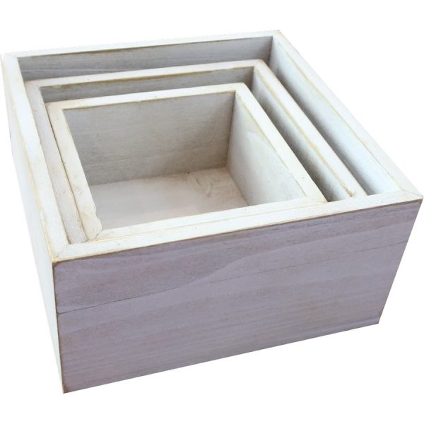 WOOD BOX  15Χ15Χ8-13Χ13Χ7-10Χ10Χ6ΕΚ