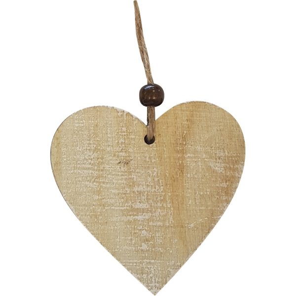 WOODEN HEART DECORATION  8Χ8CM